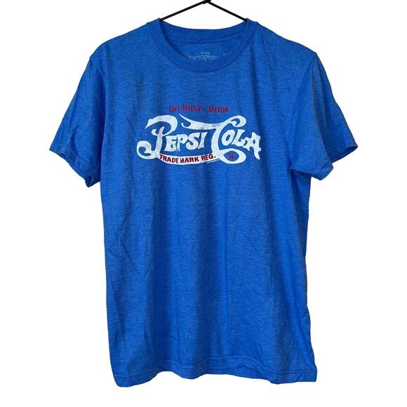 Pepsi Cola Mens Sz S Short Sleeve Graphic T Shirt Blue White - Picture 1 of 3